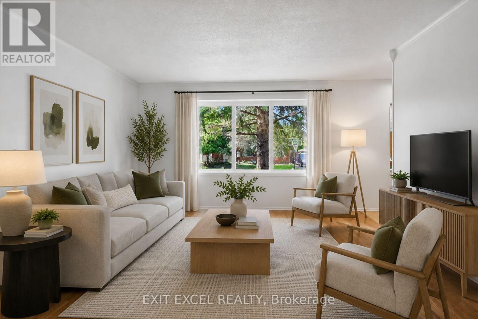 Virtually Staged Living Room - 283 Mcelroy Drive, Ottawa, ON