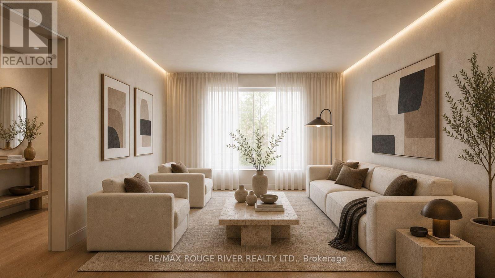 AI Rendering - Living Room - 33 Pepper Tree Drive, Toronto, ON - Indoor Photo Showing Living Room