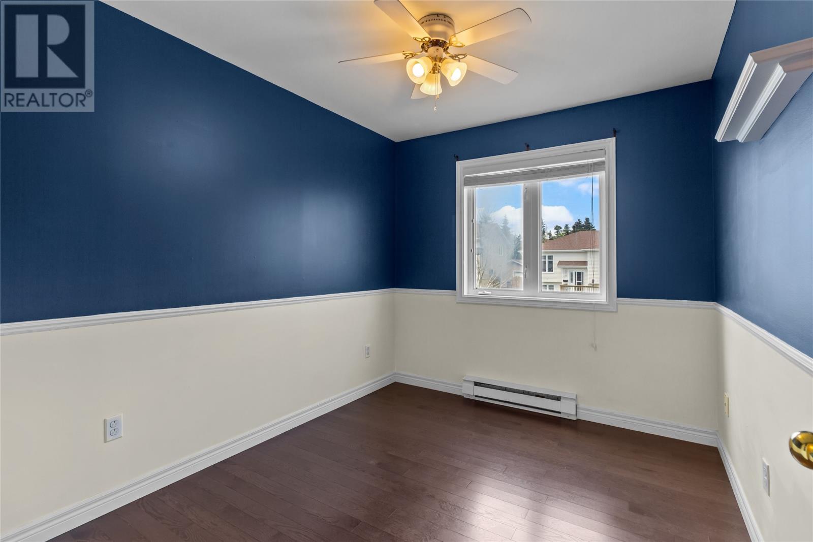2nd Bedroom with Wainscotting and two-tone colour (blue, white) - 7 Penney Crescent, St John'S, NL