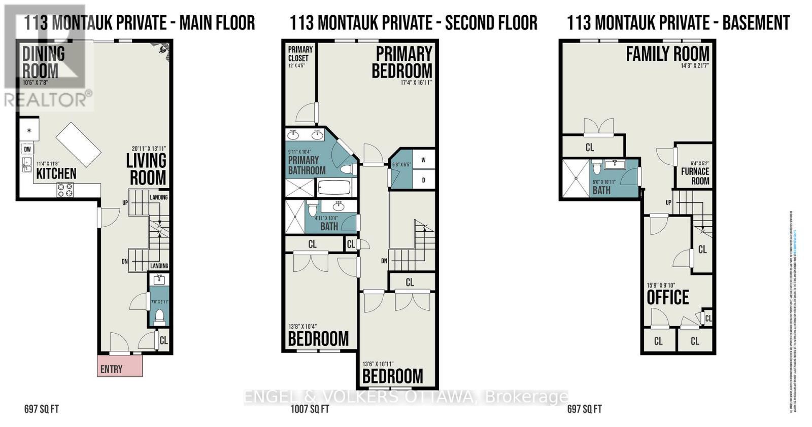 floor plans from mirror unit. - 109 Montauk, Ottawa, ON