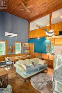 Vaulted knotty pine ceilings -
