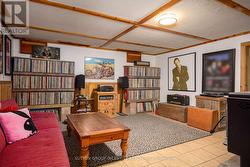 Lower level family room w/wood stove -