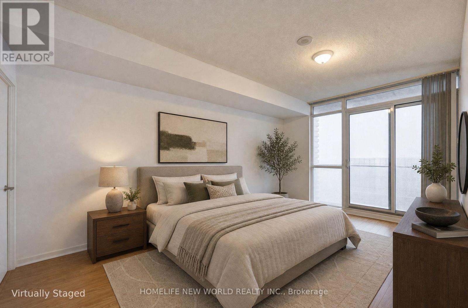 Primary Bedroom - Virtually Staged - 4905 - 65 Bremner Boulevard, Toronto, ON