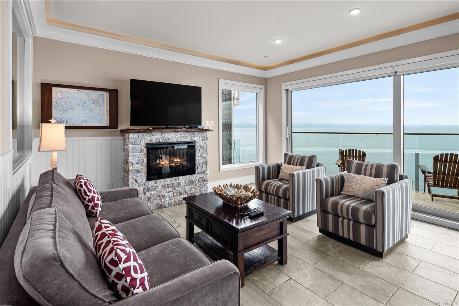 #42B-1000 Sookepoint Pl, Sooke, BC - Indoor Photo Showing Living Room With Fireplace