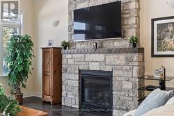 Beautiful stone propane fireplace -