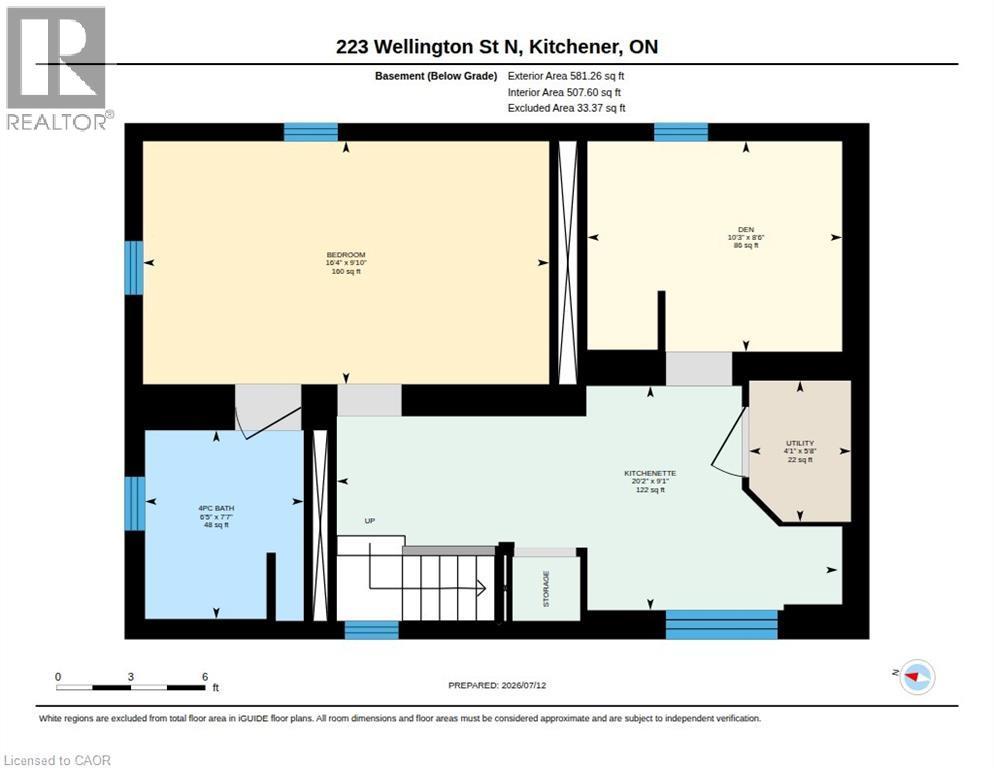 Basement Floor Plan - 223 Wellington Street N, Kitchener, ON