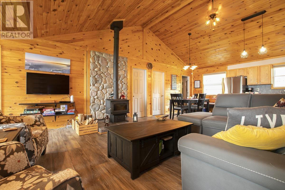30A Stoney Point Rd, Batchawana Bay, ON - Indoor Photo Showing Living Room With Fireplace