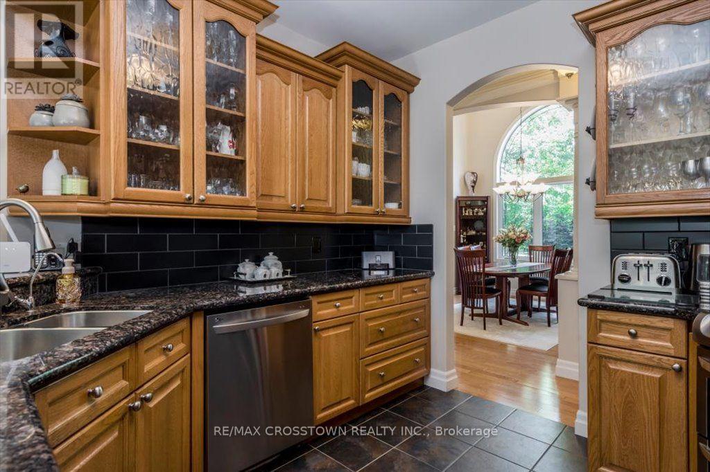 Kitchen with granite countertops - 5 Pine Hill Drive, Springwater, ON - Indoor Photo Showing Kitchen With Double Sink