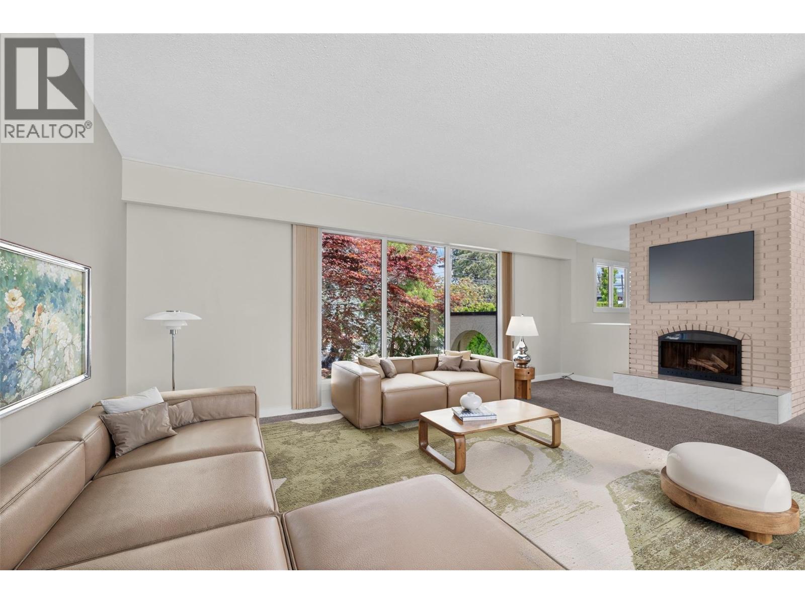 **Virtually Staged** main dining - 2220 Thacker Drive, West Kelowna, BC - Indoor Photo Showing Dining Room