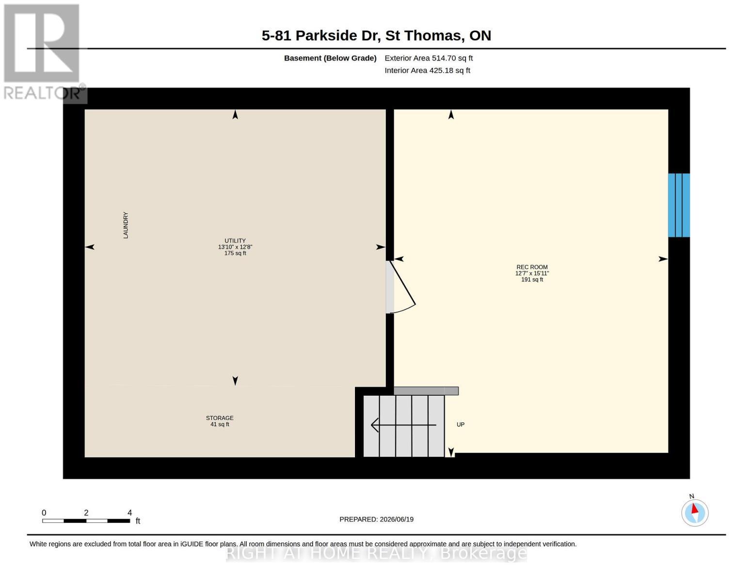 Basement Floor Plan - 5 - 81 Parkside Drive, St. Thomas, ON - Other