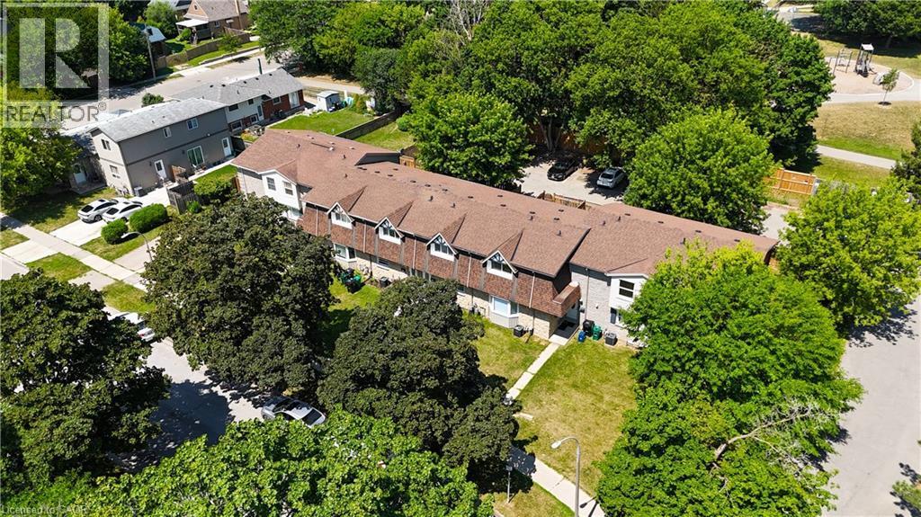 Townhome row with brown shingled roofs and dormer windows - 136 Jansen Avenue, Kitchener, ON - Outdoor With View