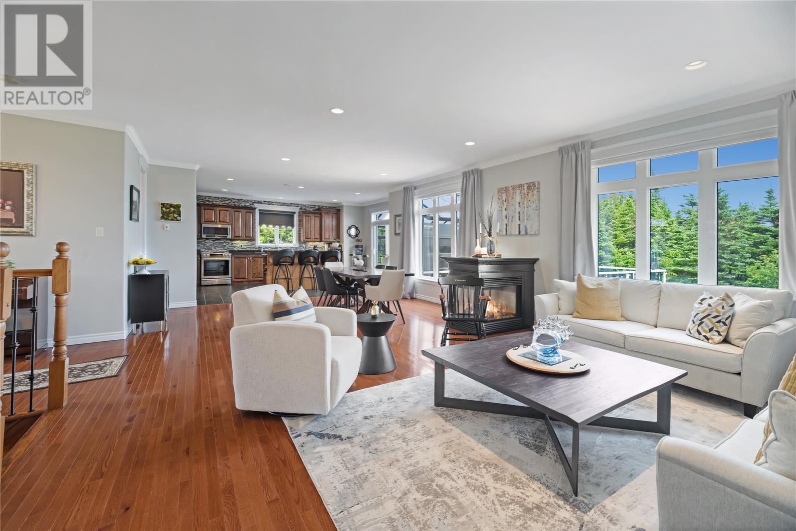 206 Summit Drive, Paradise, NL - Indoor Photo Showing Living Room With Fireplace