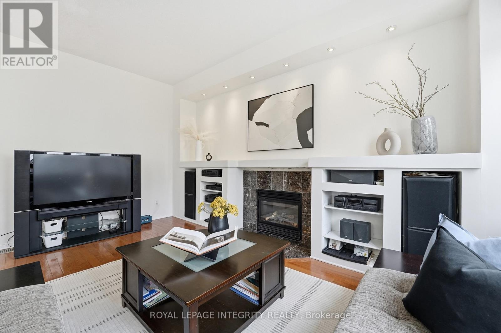 46 Catterick Crescent, Ottawa, ON - Indoor Photo Showing Living Room With Fireplace