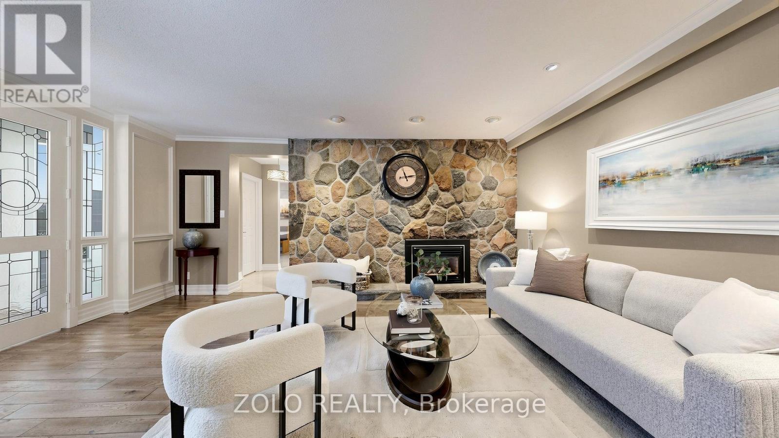 41 Meadowcliffe Drive, Toronto, ON - Indoor Photo Showing Living Room With Fireplace