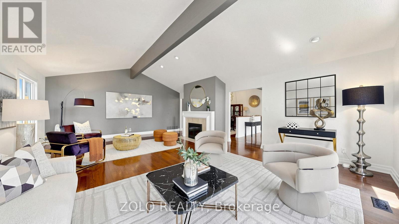 41 Meadowcliffe Drive, Toronto, ON - Indoor Photo Showing Living Room With Fireplace