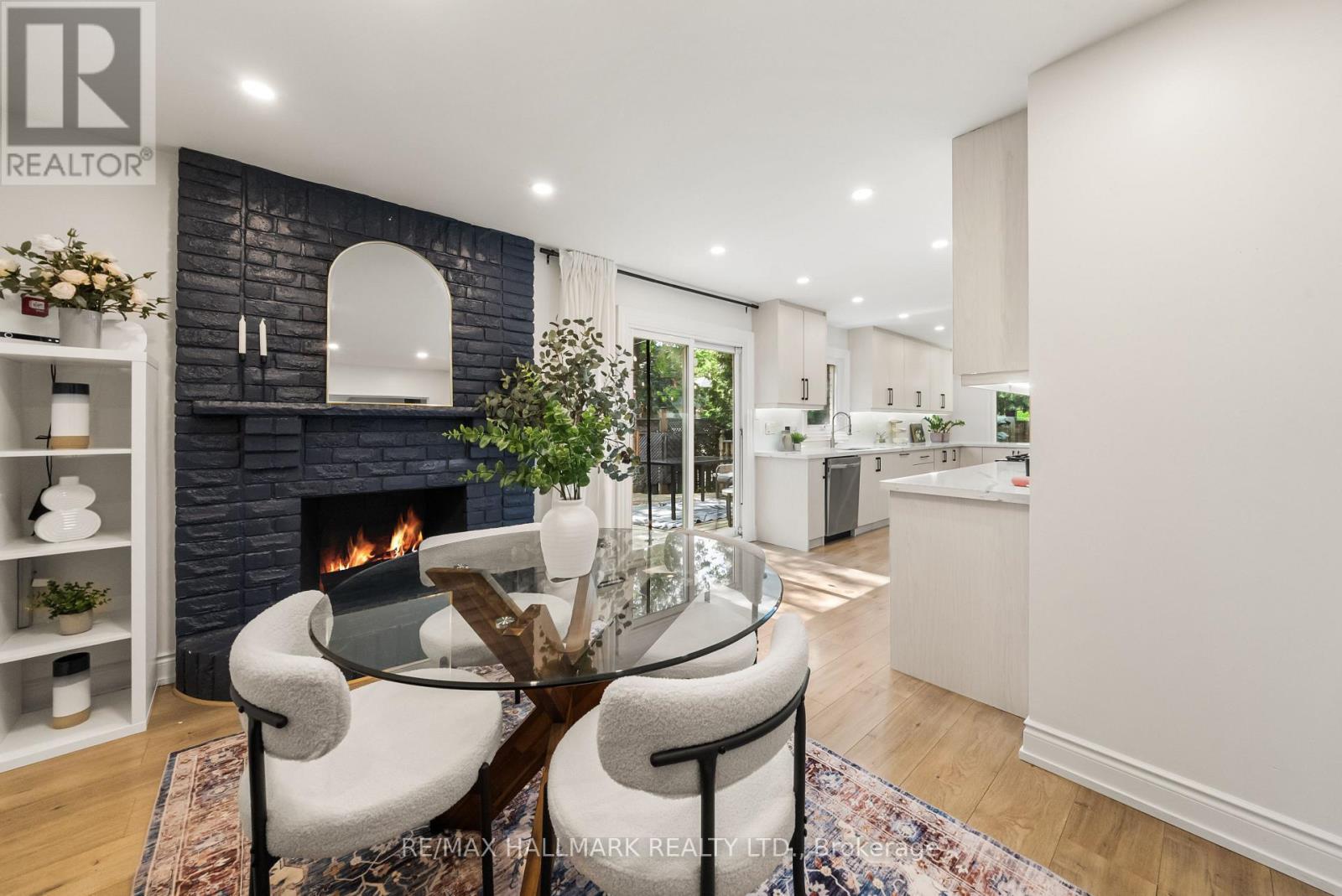 71 Bishop Crescent, Markham, ON - Indoor Photo Showing Dining Room With Fireplace