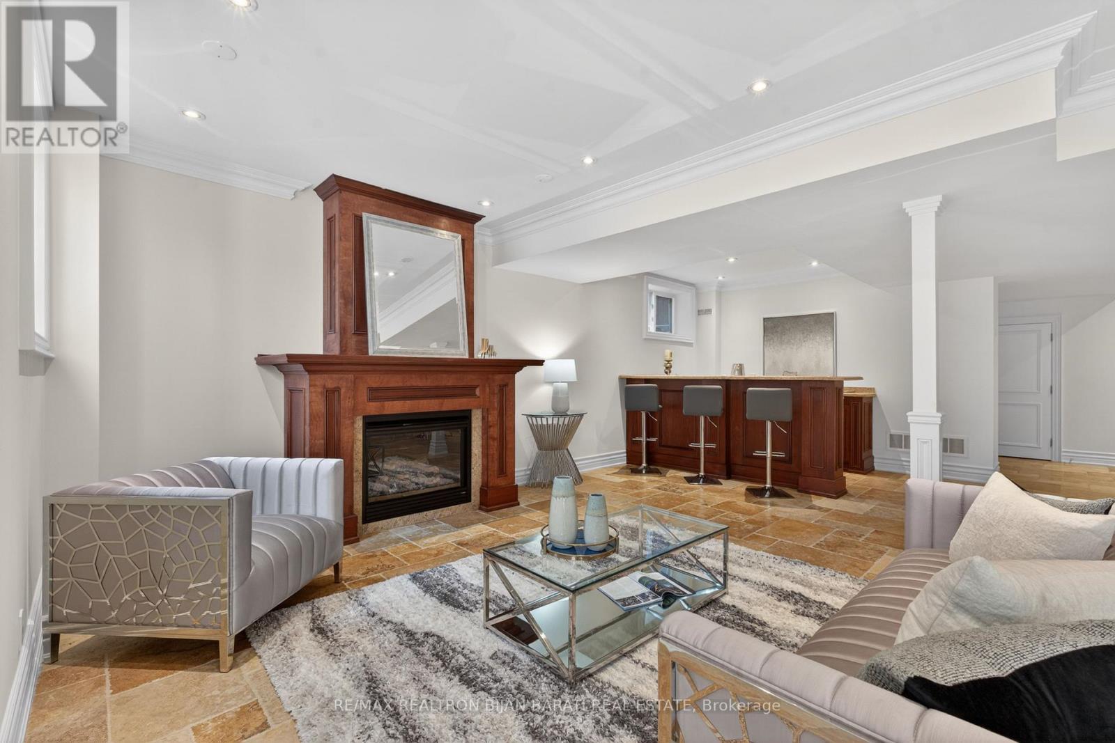 291 Byng Avenue, Toronto, ON - Indoor Photo Showing Living Room With Fireplace