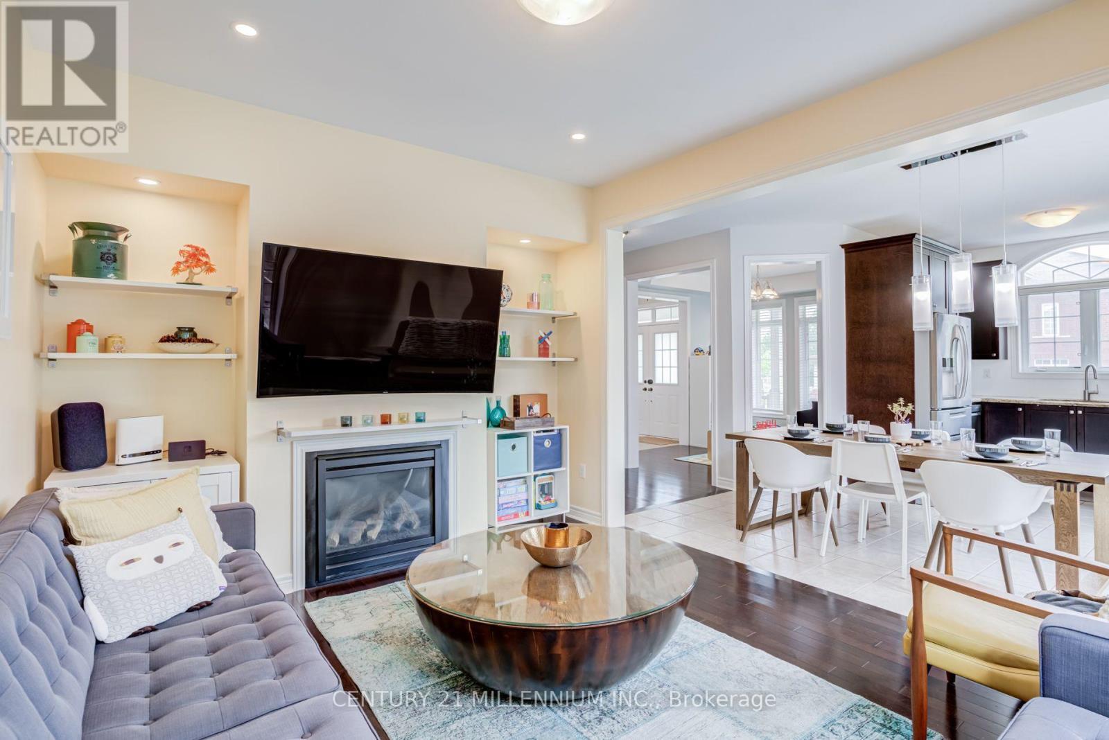 36 Platform Crescent, Brampton, ON - Indoor Photo Showing Living Room With Fireplace