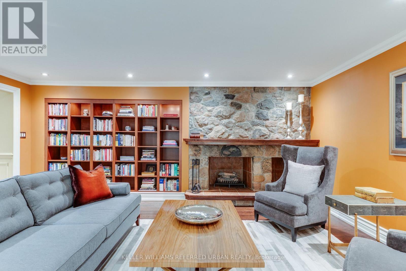 11 Country Club Drive, Toronto, ON - Indoor Photo Showing Living Room With Fireplace