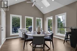 Breakfast area overlooks the backyard - 