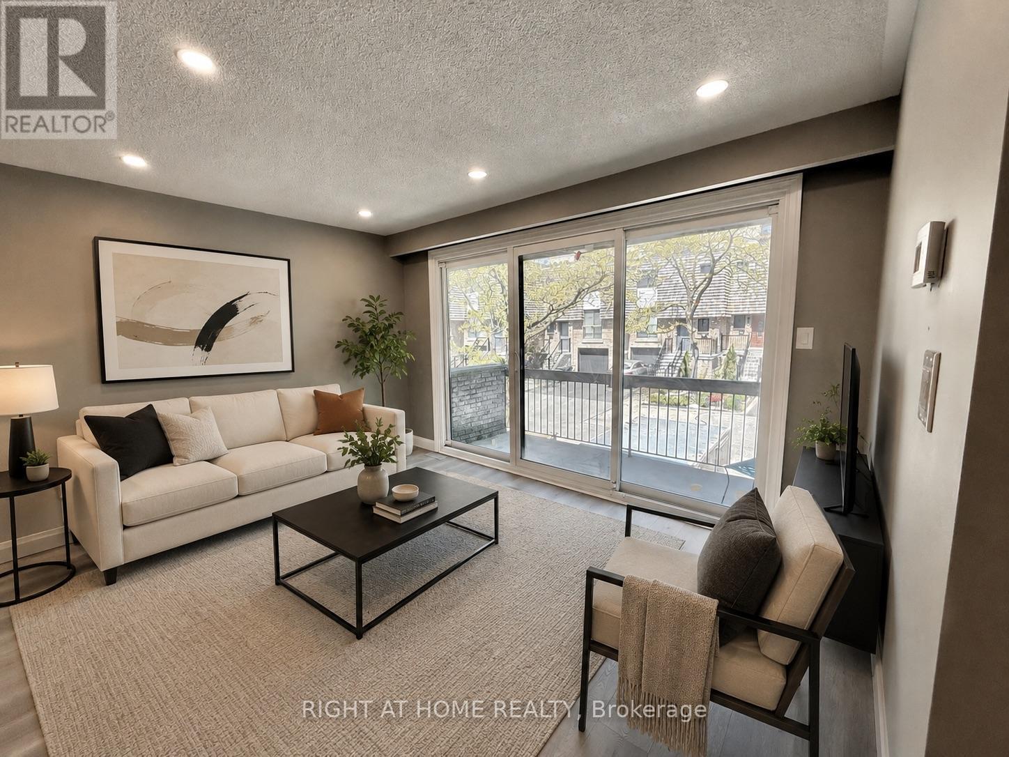 Virtually Staged - 24 - 7 Vale Carse Way, Toronto, ON - Indoor Photo Showing Living Room