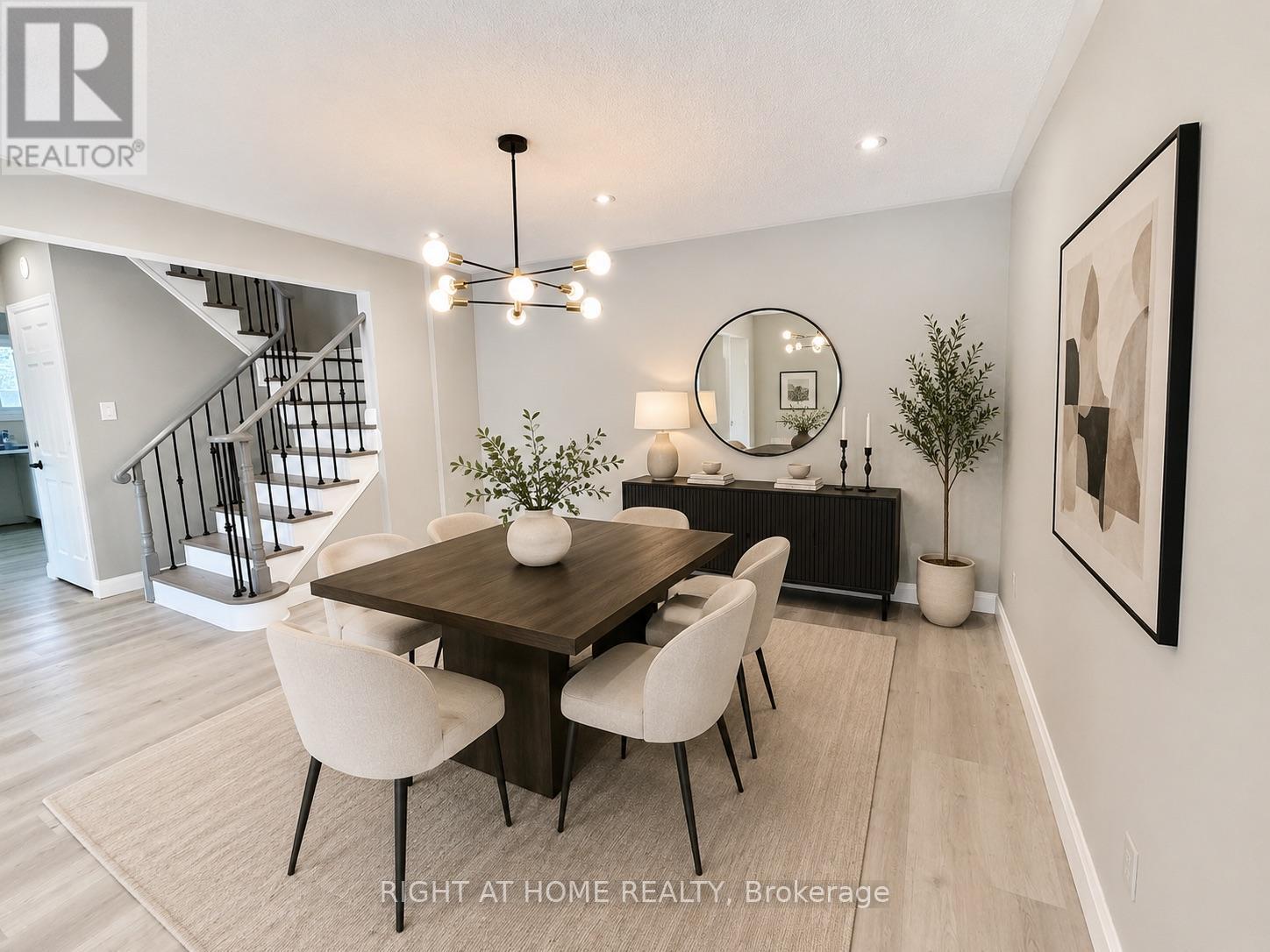 Virtually Staged - 24 - 7 Vale Carse Way, Toronto, ON - Indoor Photo Showing Dining Room