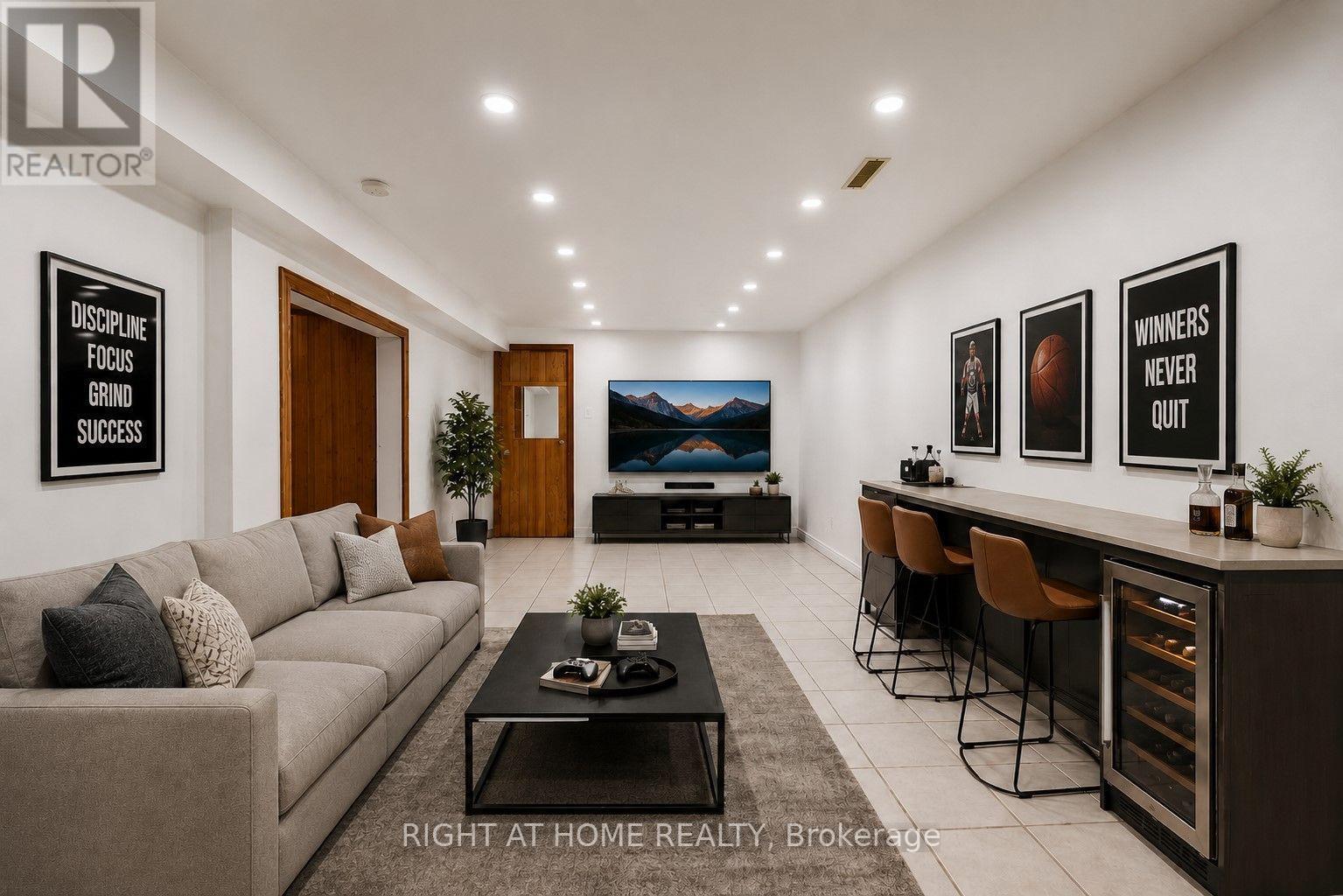 virtually staged - 96 Markwood Drive, Kitchener, ON - Indoor Photo Showing Living Room