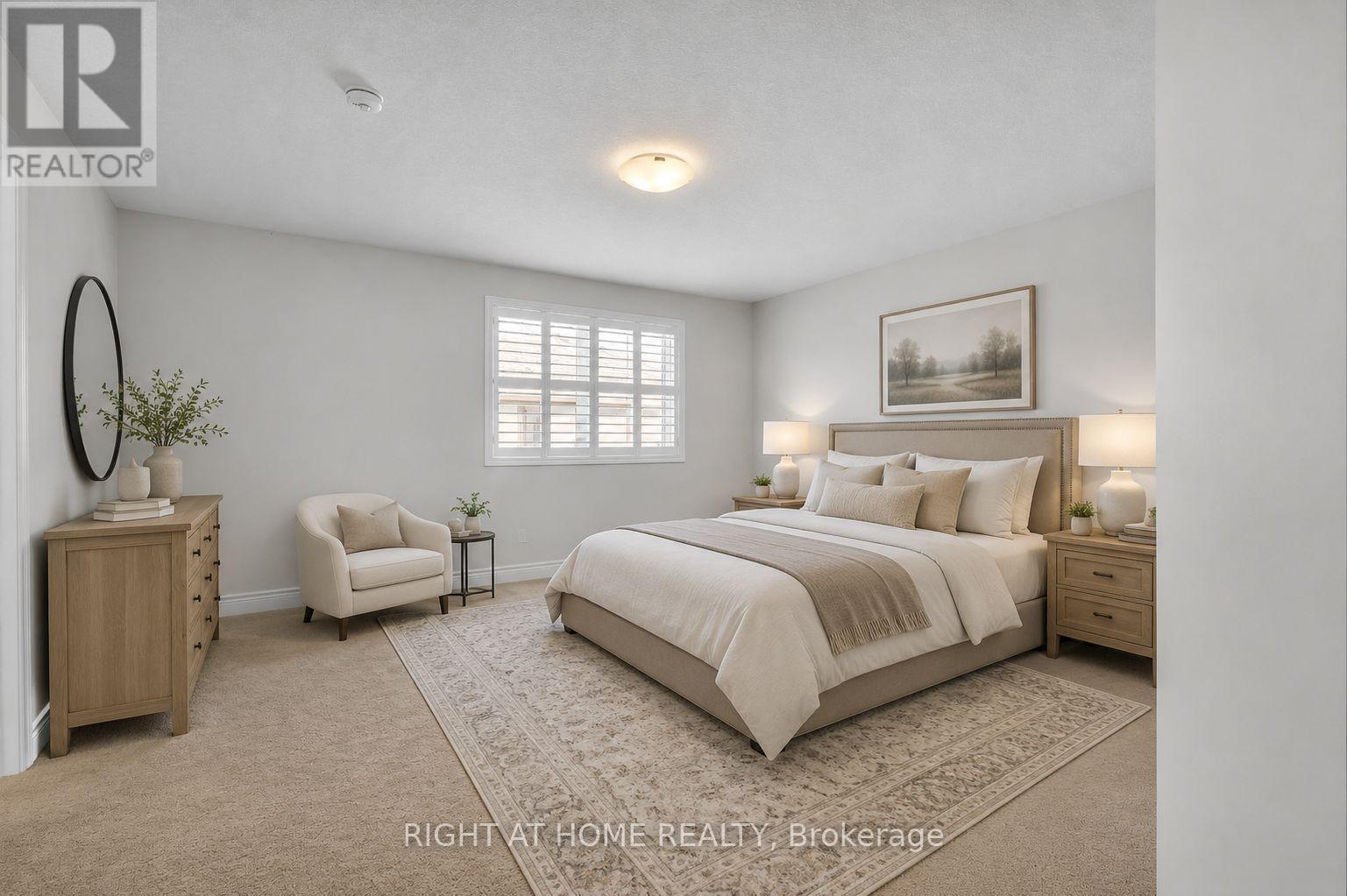 Primary Bedroom(Virtually Staged Photo) - 321 Carriage Way, Waterloo, ON - Indoor Photo Showing Bedroom