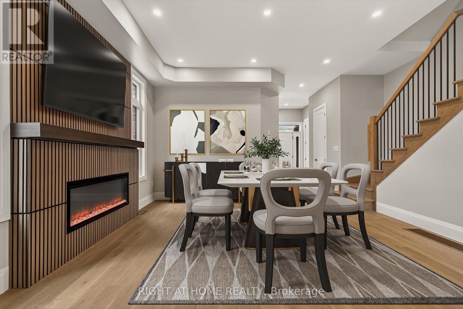279 Hess Street S, Hamilton, ON - Indoor Photo Showing Dining Room With Fireplace