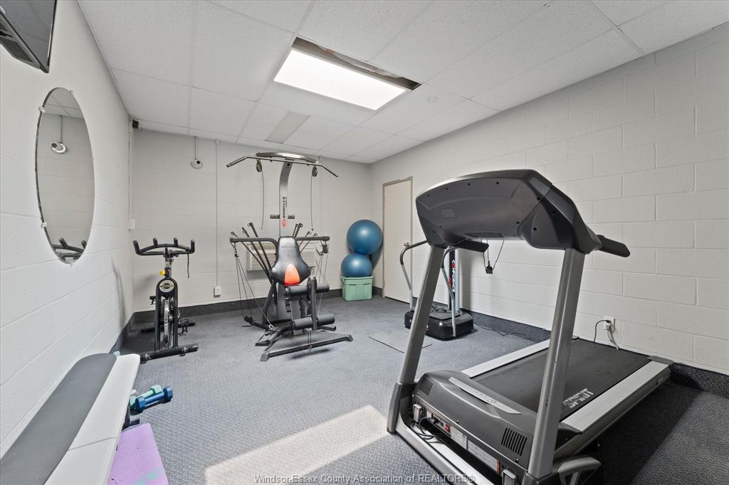 1110-8591 Riverside Drive East, Windsor, ON - Indoor Photo Showing Gym Room
