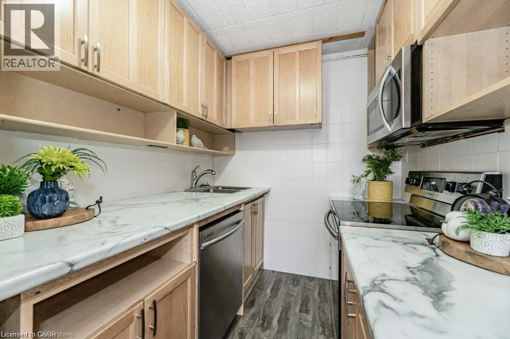 75 Hazelglen Drive Unit# 308, Kitchener, ON - Indoor Photo Showing Kitchen With Double Sink