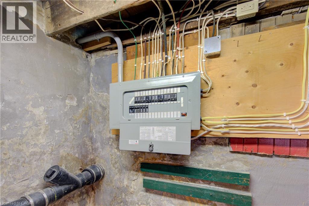 Electrical panel with mounted wiring - 39 Kerr Street, Cambridge, ON - Indoor Photo Showing Basement