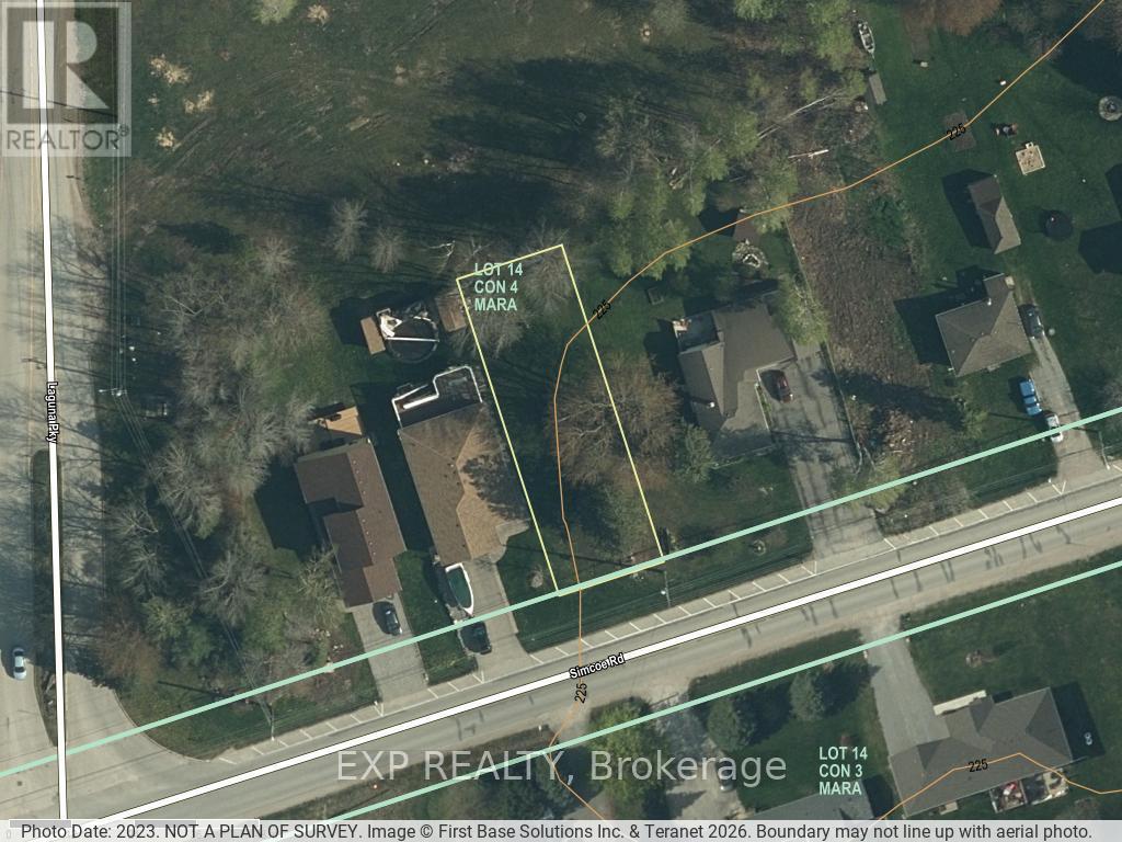 View from above (lot lines approximate). - 94 Simcoe Road, Ramara, ON