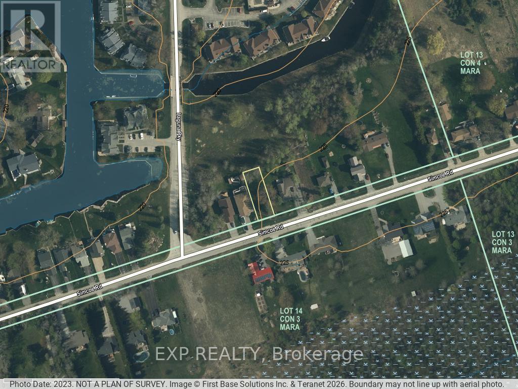 View from above (lot lines approximate). - 94 Simcoe Road, Ramara, ON