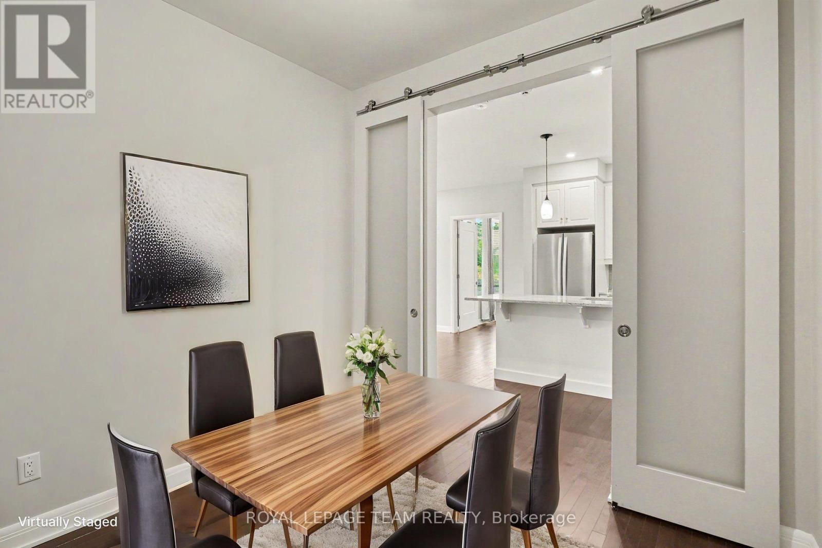 Virtually staged as Dining Room - 104 - 190 Boundstone Way, Ottawa, ON - Indoor Photo Showing Dining Room