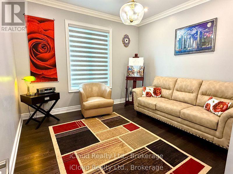 Private main floor den with window & French doors - 56 Esther Crescent, Thorold, ON - Indoor Photo Showing Living Room