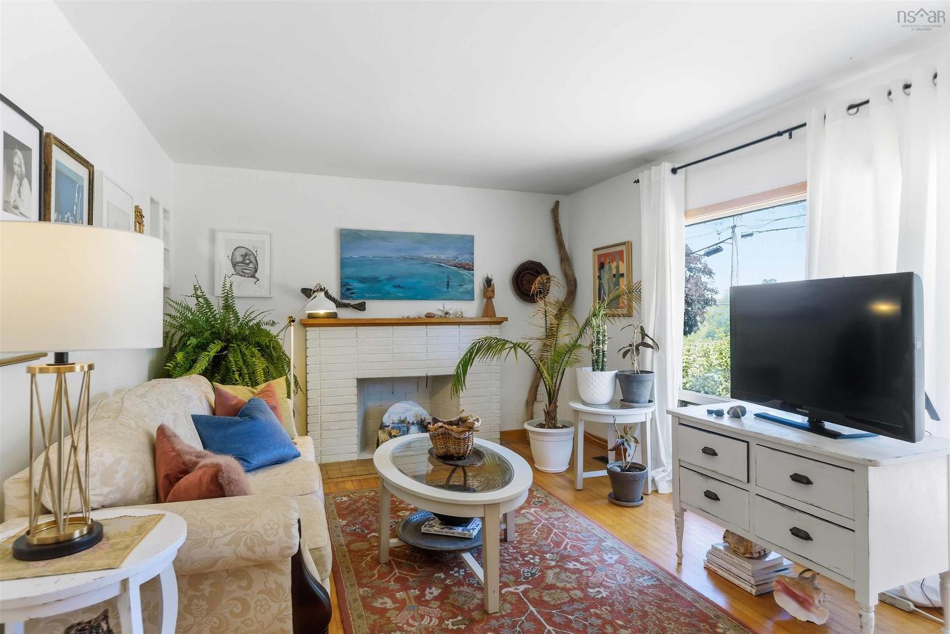 46 Campbell Avenue, Windsor, NS - Indoor Photo Showing Living Room With Fireplace