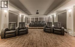 Dedicated media room with tiered seating -