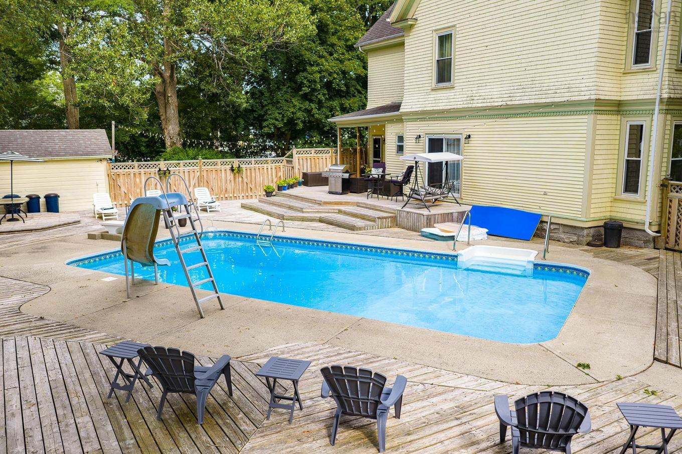 44 John Street, Shelburne, NS - Outdoor With In Ground Pool With Deck Patio Veranda With Exterior