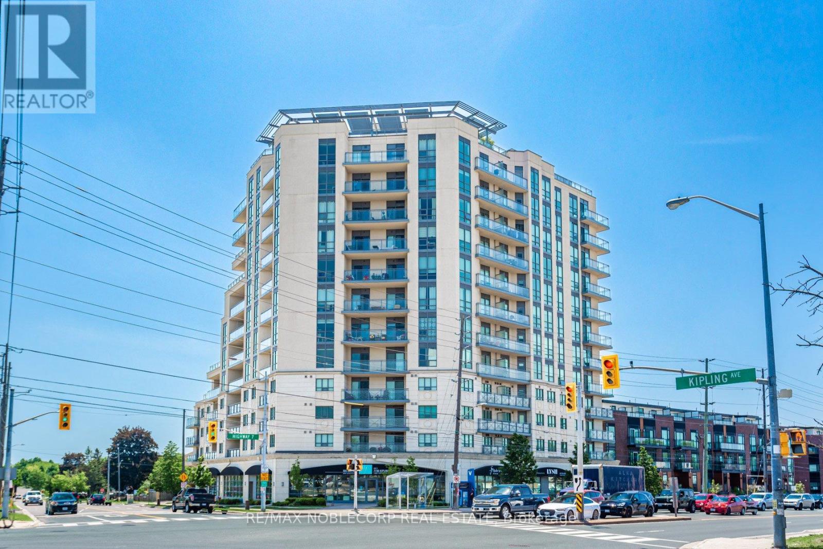 610 - 7730 Kipling Avenue, Vaughan, ON - Outdoor With Balcony With Facade