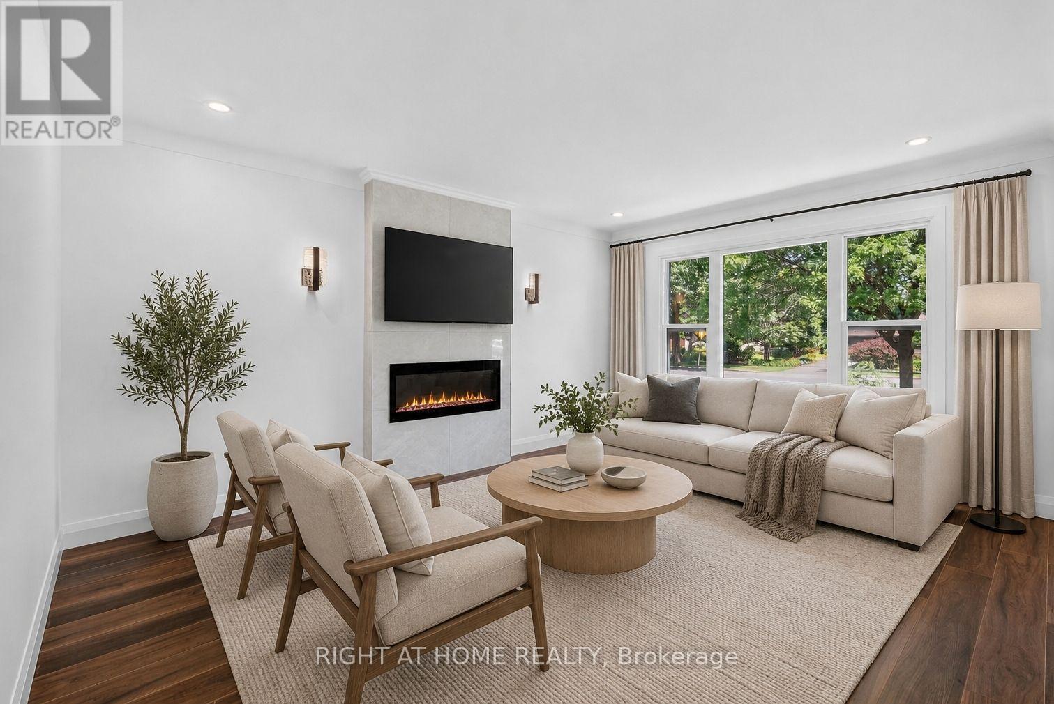 200 Island Park Drive, Ottawa, ON - Indoor Photo Showing Living Room With Fireplace