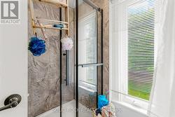4-piece bathroom includes fancy shower with tile! -