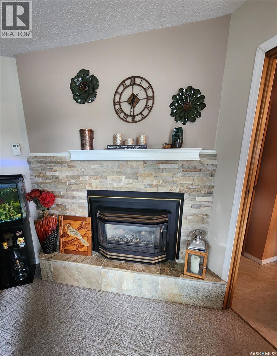 808 Assiniboia Avenue, Stoughton, SK - Indoor Photo Showing Living Room With Fireplace