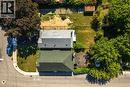 Aerial view showcasing two residential properties with distinct roofing styles - 128 Auburn Avenue, Hamilton, ON 