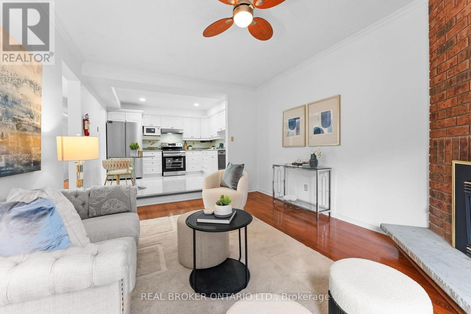 1 Baronial Court, Toronto, ON - Indoor Photo Showing Living Room With Fireplace