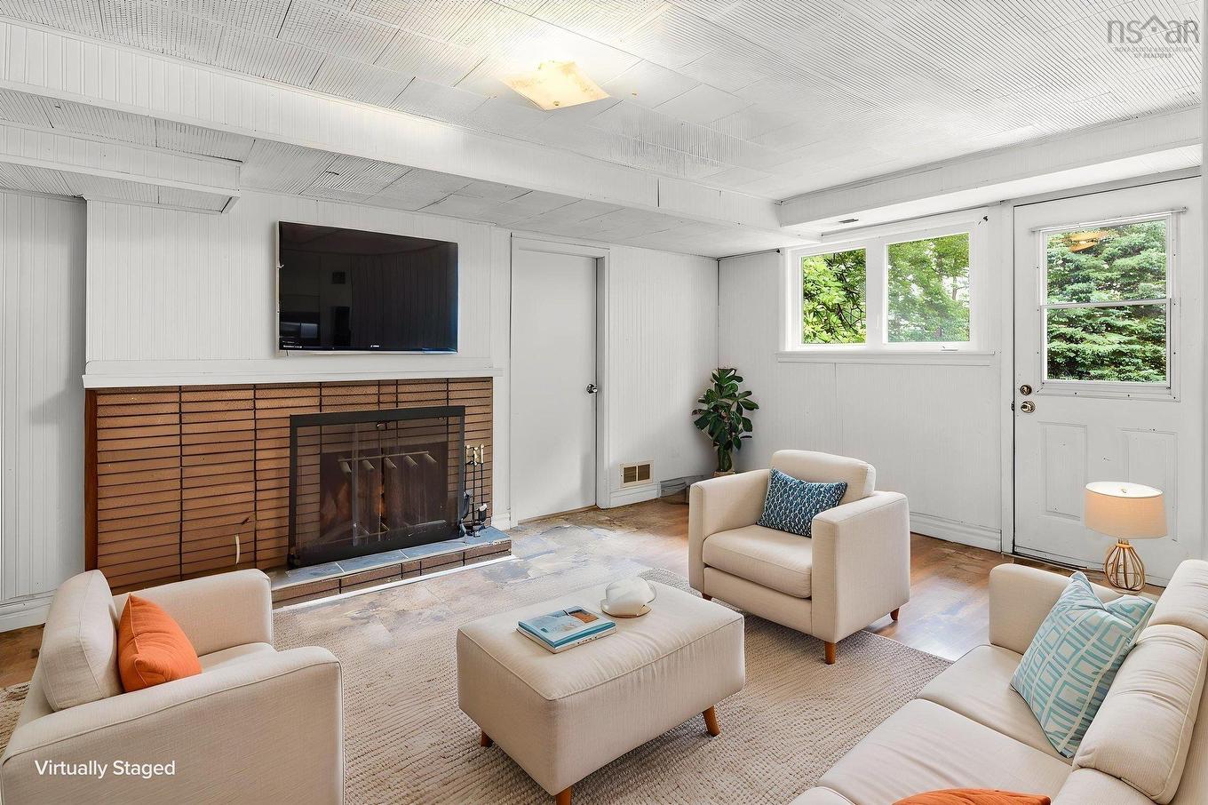 104 Joffre Street, Dartmouth, NS - Indoor Photo Showing Living Room With Fireplace