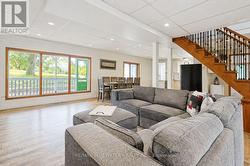 Sectional overlooks the front lawn -