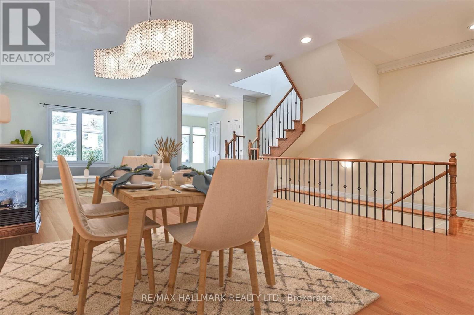 100 Courcelette Road, Toronto, ON - Indoor Photo Showing Dining Room With Fireplace