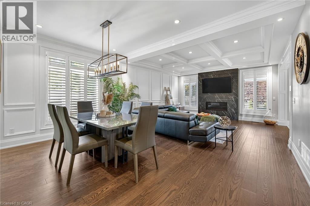 18 David Avenue, Hamilton, ON - Indoor Photo Showing Dining Room With Fireplace
