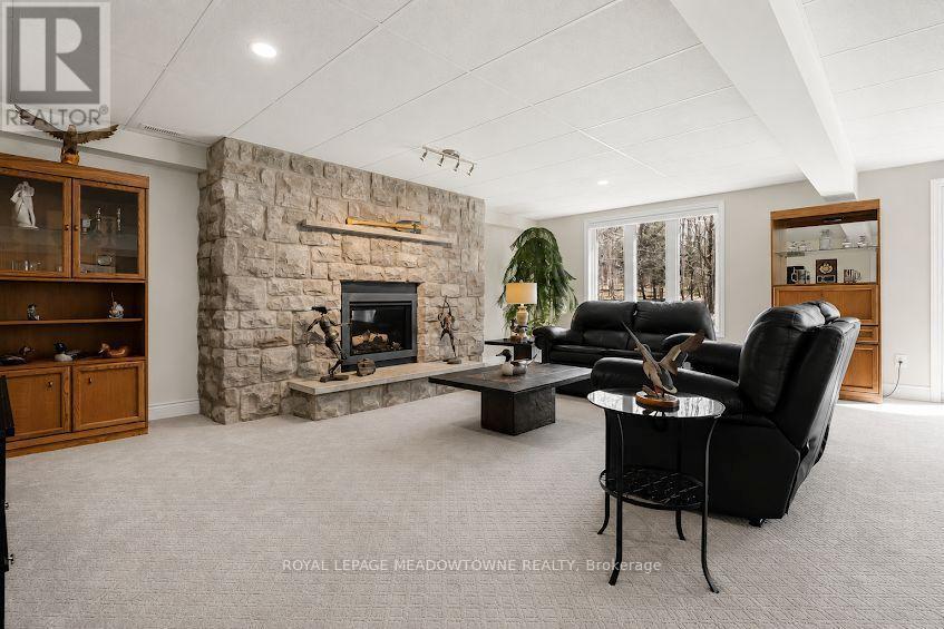 AI generated photo - 834603 4Th Line Ehs, Mono, ON - Indoor Photo Showing Living Room With Fireplace